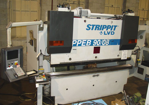 90 Ton x 96" Strippit / LVD PBEB 90/08 CNC Hydraulic Press Brake Press For Sale
