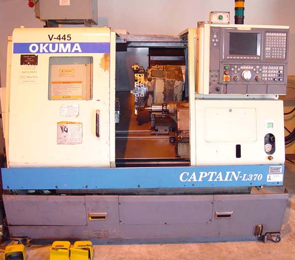 OKUMA CAPTAIN L370 Big Bore FOR SALE USED CNC LATHE CNC TURNING CENTER