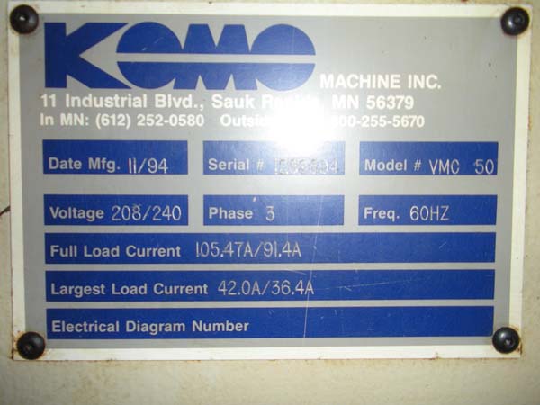 KOMO CNC VERTICAL MILL with 4th Axis 42" TROYKE Rotary Table and Tailstock