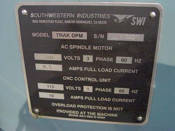 Southwest industries cnc Mill CNC Vertical trak mill for sale