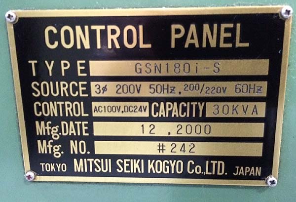 MITSUI SEIKI GSN-180is CNC Internal Thread Grinder CNC ID Grinder  for sale