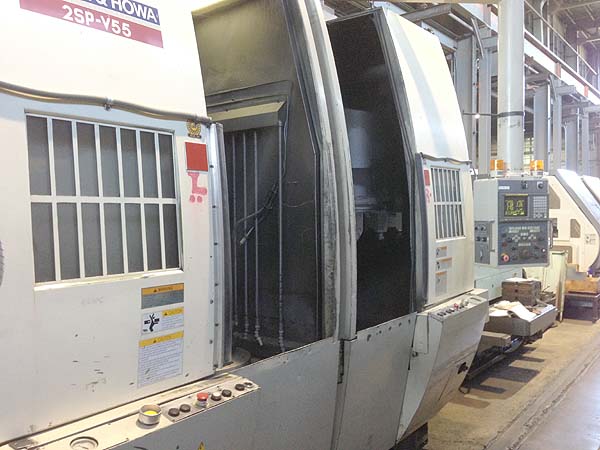 Okuma Howa 2SP-V55 Vertical Twin Spindle CNC Turning Centers 2 Spindle Lathe  for sale