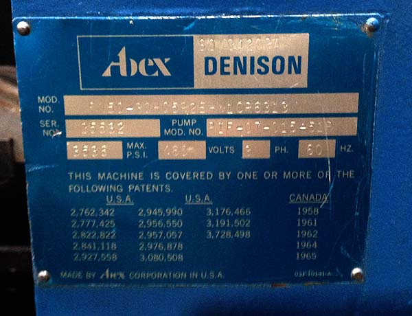 50 Ton Denison C-Frame Hydraulic Press  for sale
