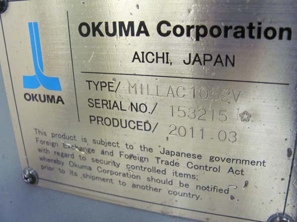 Okuma CNC Vertical Machining Center