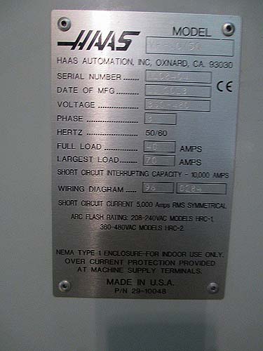 Haas VF-10/50 50 Taper CNC Vertical Machining Center For Sale