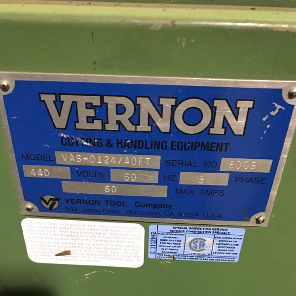 24" Vernon Tool Company Abrasive 24" Pipe Saw and Bevel Grinder for sale