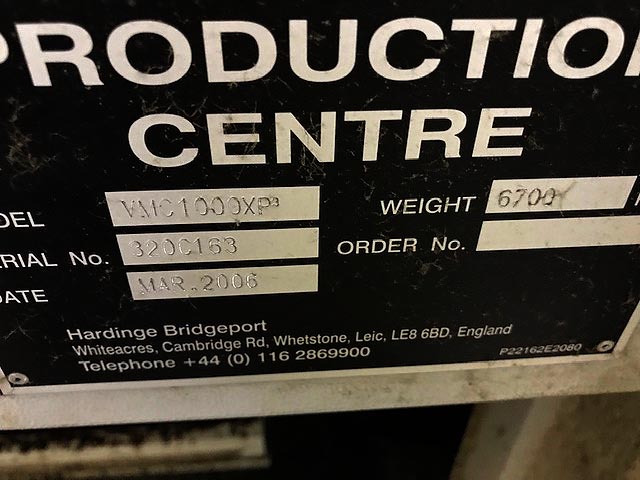 Hardinge Bridgeport VMC1000XP3 40" x 20" Vertical Machining Center for sale