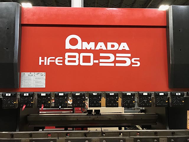 Amada HFE-80-25S CNC Hydraulic Press Brake, 80 Ton x 8' Amada CNC Press Brake, 8' 8-Axis CNC Press Brake, 8' used Hydraulic Press Brake For Sale, Cincinnati