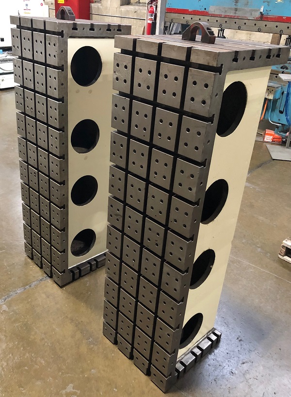 (2) Cast Iron T-Slotted Angle Plates, (2) Angle Plates with T-Slots, used Cast Iron T-Slotted Angle Plates For Sale, used angle Plates with T-Slots For Sale, Cast Iron Angle Plates For Sale in Cincinnati, OH
