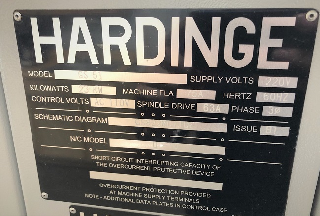 Hardinge GS-51MS CNC Lathe with Live Tooling and Sub Spindle, Hardinge GS 51 CNC Lathe, 10" CNC Turning Center with Milling, used Hardinge CNC Lathe For Sale